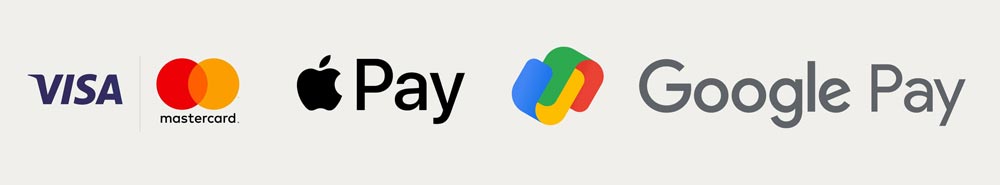 Image depicting the logos of Visa, Mastercard, Apple Pay, Google Pay
