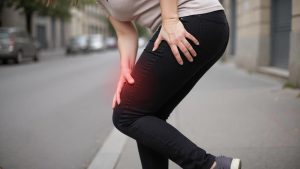 A person suffering from sciatica