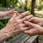 A person with pain in their hands